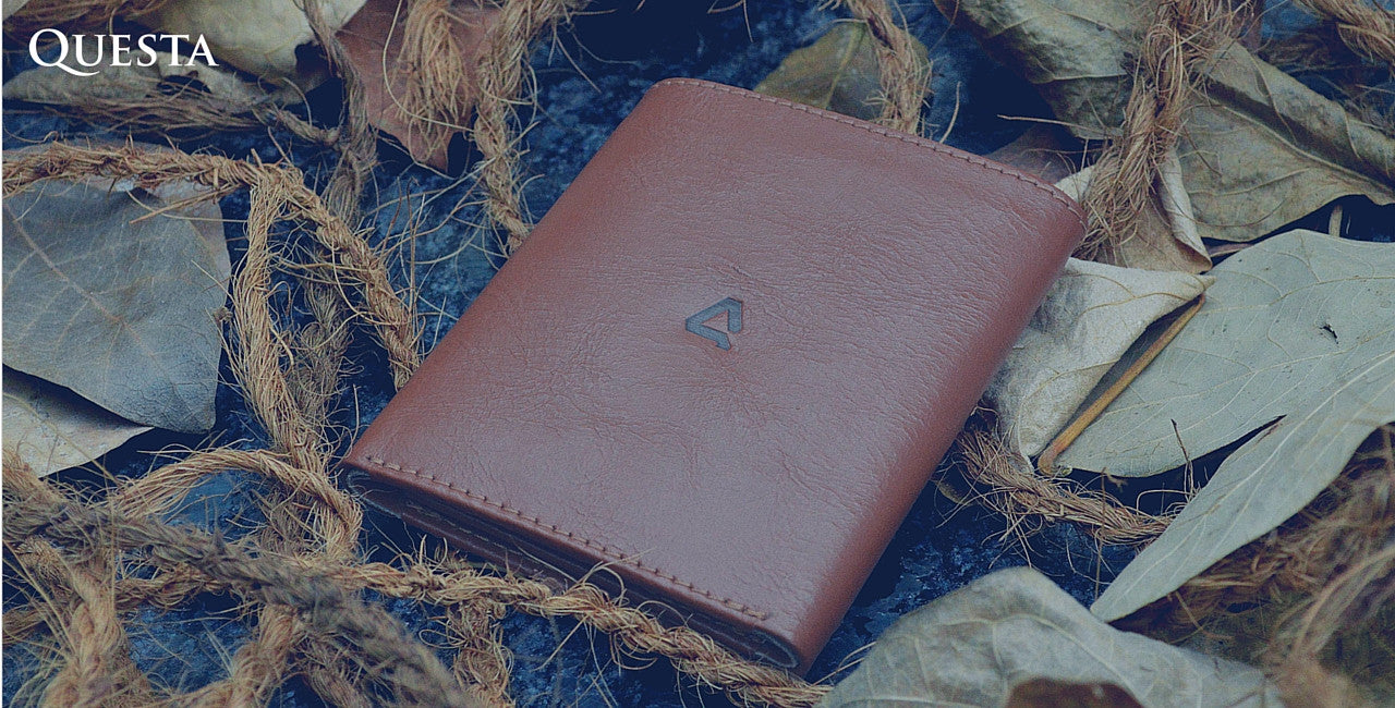 Questa Roots Leather Vertical Wallet The Nodule